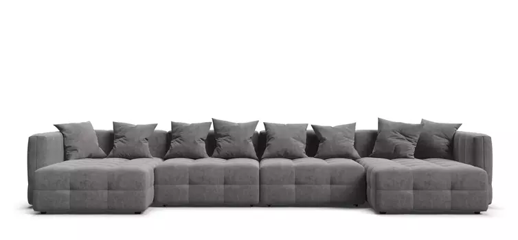 П-образный диван BOSS ONE MODOOL Велюр Royal стоун