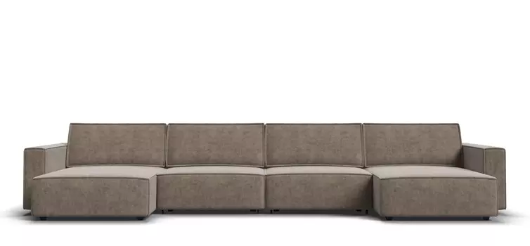 П-образный диван BOSS SOFT MODOOL Велюр Royal тауп NEW