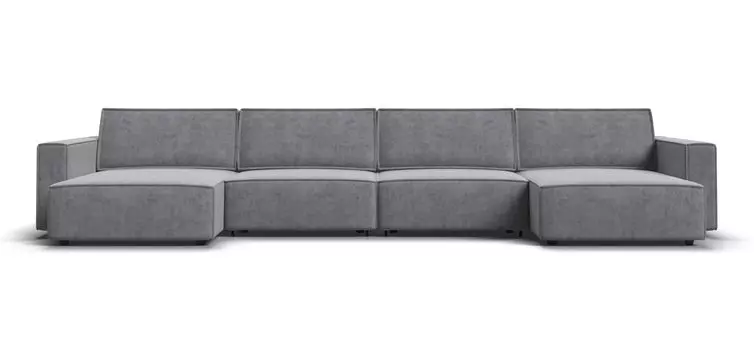 П-образный диван BOSS SOFT MODOOL Велюр Роял агат