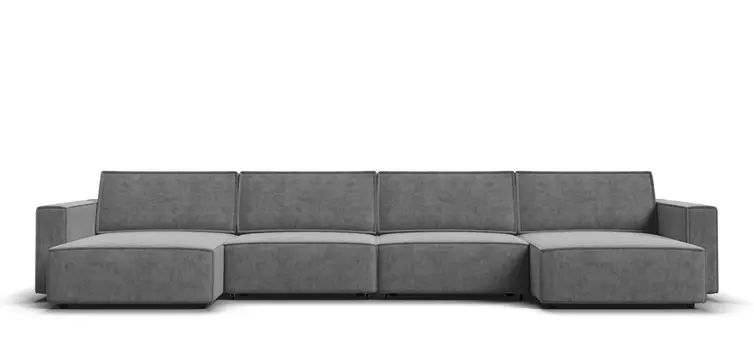 П-образный диван BOSS SOFT MODOOL Велюр Royal стоун