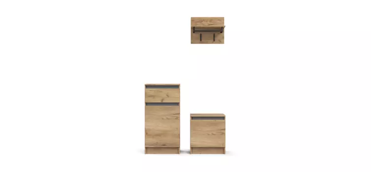 Прихожая СПЛИТ 4 Крафт табачный, Серый графит