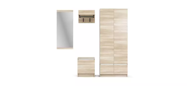 Прихожая СПЛИТ 6 Сонома, Белый снег