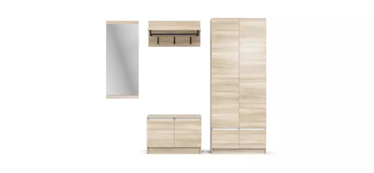 Прихожая СПЛИТ 7 Сонома, Белый снег