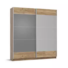 Шкаф-купе BOSS-200 Крафт табачный, Серое стекло