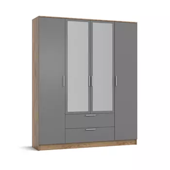 Шкаф РИМ 180 4Д NEW Крафт табачный, Серый графит