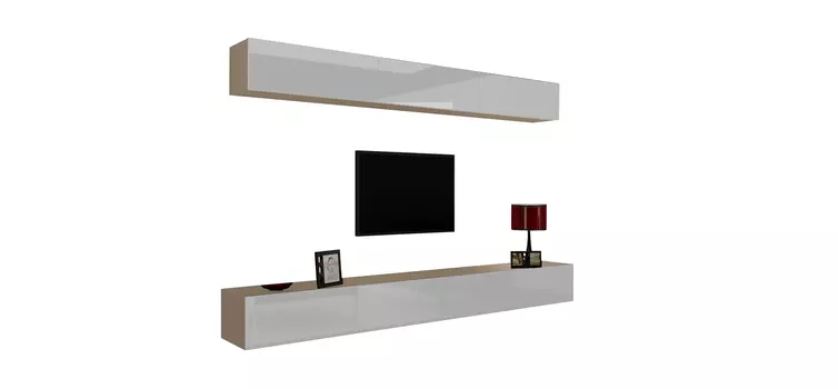 Стенка ЛИЯ 4 Дуб, белый глянец