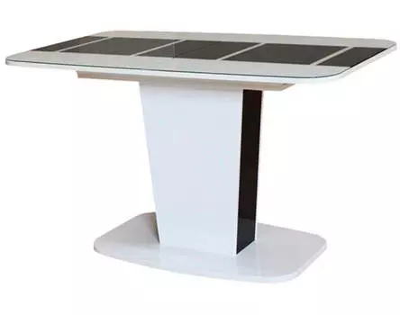 Стол Домино белый черный глянец