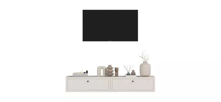 Тумба TV BOSS NEO 150 Кашемир серый, Ваниль софт NEW