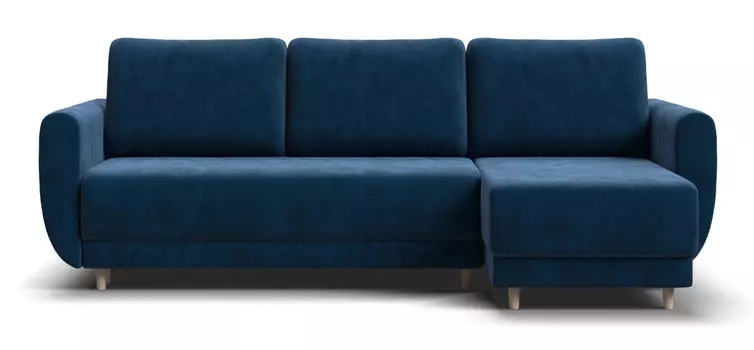 Угловой диван Астон велюр Monolit синий