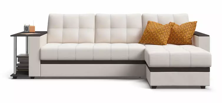 Угловой диван Атланта НПБ экокожа белый