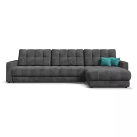 Угловой диван BOSS 3.0 MAX велюр Alkantara серый