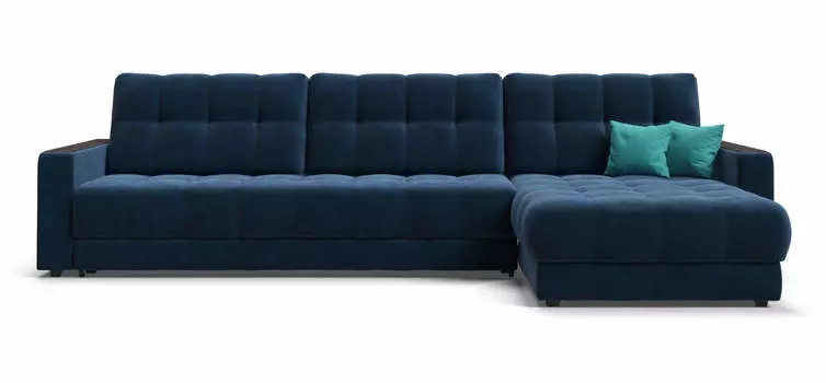 Угловой диван BOSS 3.0 MAX велюр Monolit синий