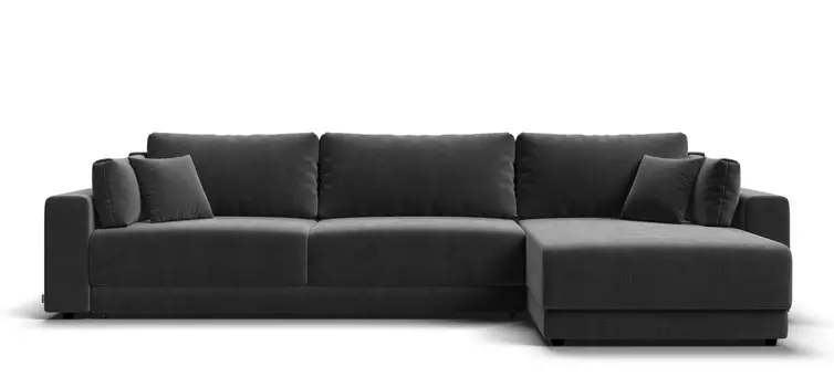 Угловой диван Босс Прайм Макс Вельвет CORD графит