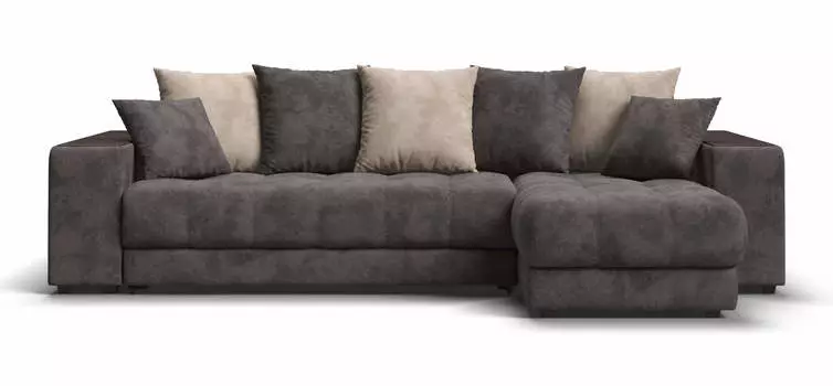 Угловой диван BOSS Rich XL SE велюр Alkantara серый