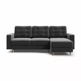 Угловой диван BOSS SKANDY велюр Monolit графит