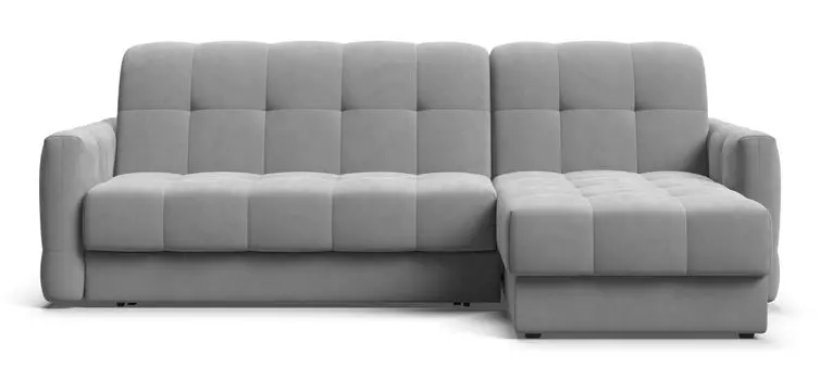 Угловой диван BOSS Sleep 140 велюр Monolit сталь