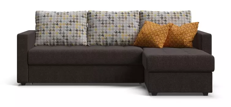 Угловой диван Кёльн рогожка Malmo шоколад, мозаика шок