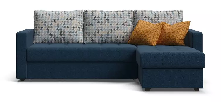 Угловой диван Кёльн рогожка Malmo синий, мозаика гол