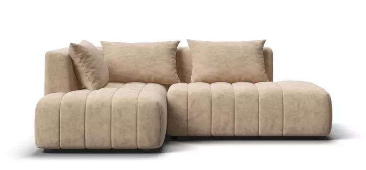 Угловой диван левый Босс Твин Велюр Роял шампань