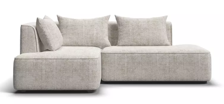 Угловой диван левый KING TWIN Шенилл IQ кварц