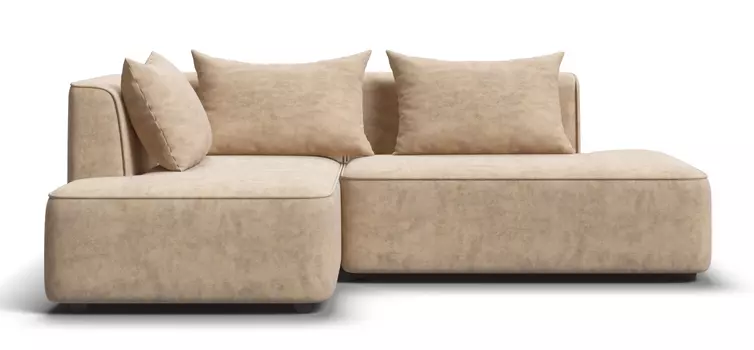 Угловой диван левый KING TWIN Велюр Роял шампань