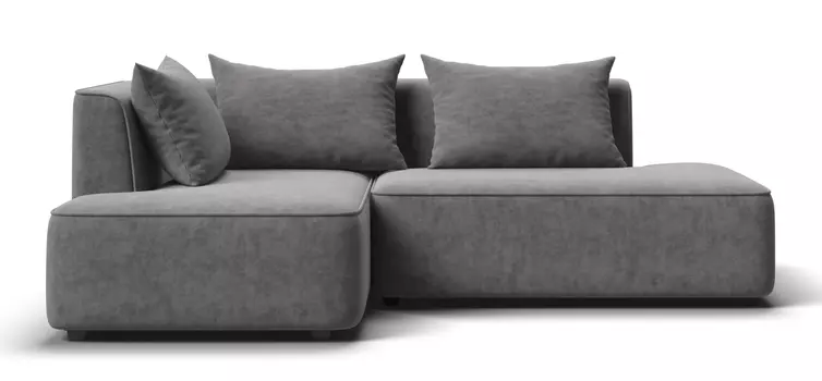 Угловой диван левый KING TWIN Велюр ROYAL стоун