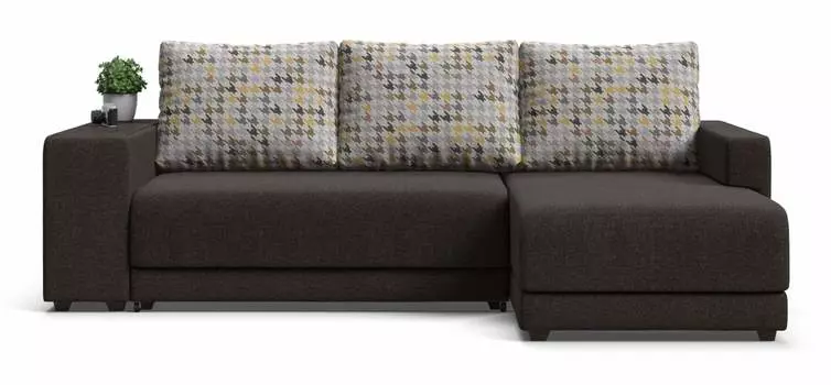 Угловой диван Нью-Йорк НПБ рогожка Malmo мозайка, шоколад