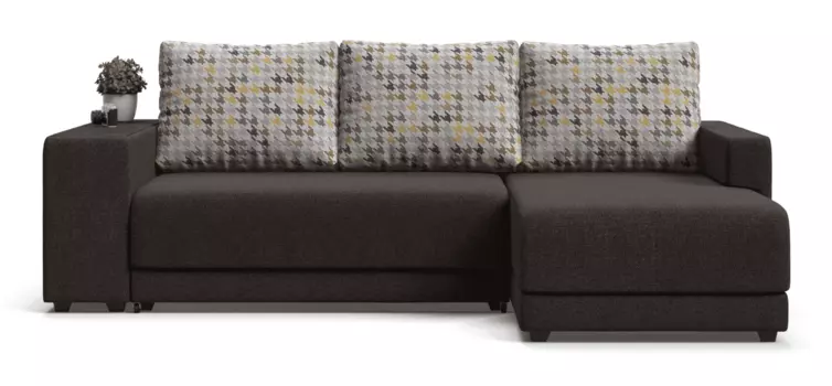 Угловой диван Нью-Йорк рогожка Malmo мозайка, шоколад