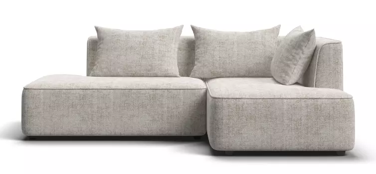 Угловой диван правый KING TWIN Шенилл IQ кварц