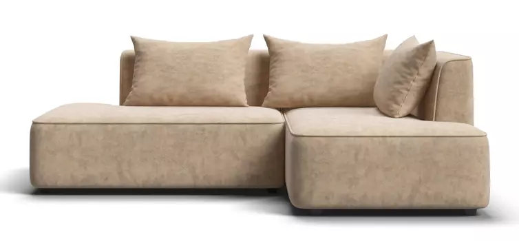 Угловой диван правый KING TWIN Велюр Роял шампань