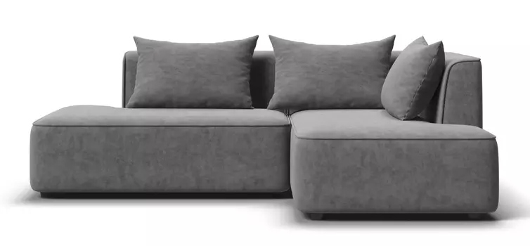 Угловой диван правый KING TWIN Велюр ROYAL стоун