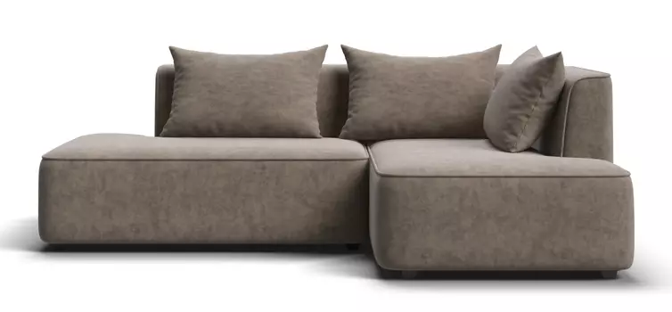 Угловой диван правый KING TWIN Велюр ROYAL тауп NEW