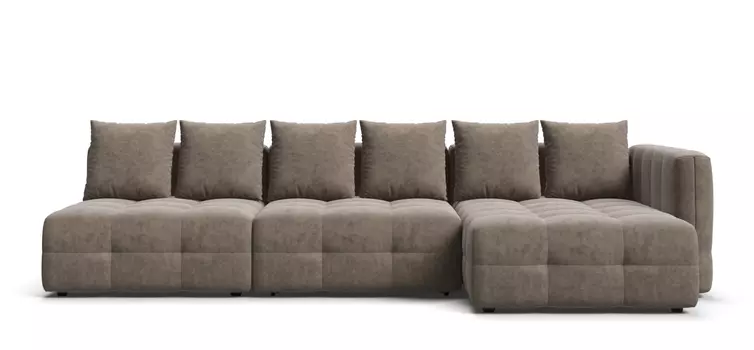 Угловой диван с 1 подлокотником BOSS ONE MODOOL MAX Велюр Royal тауп NEW