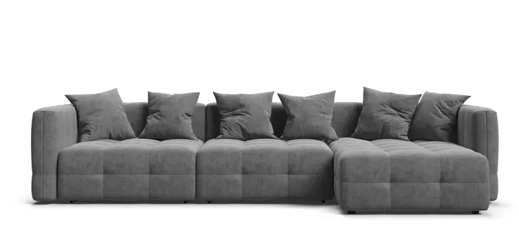 Угловой диван с 2 подлокотниками BOSS ONE MODOOL MAX Велюр Royal стоун