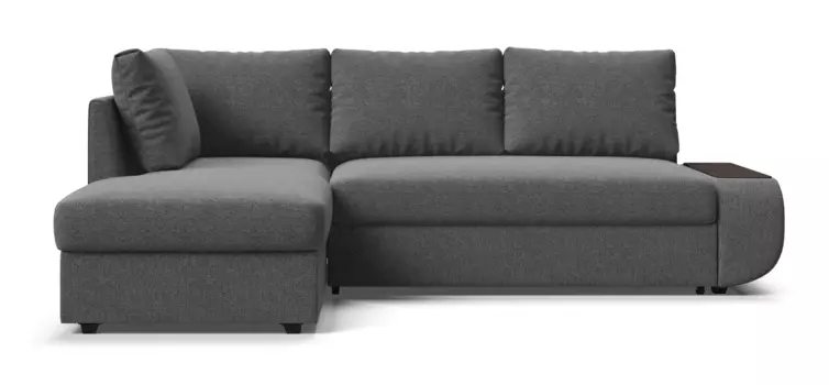 Угловой левый диван Порто НПБ рогожка Malmo серый