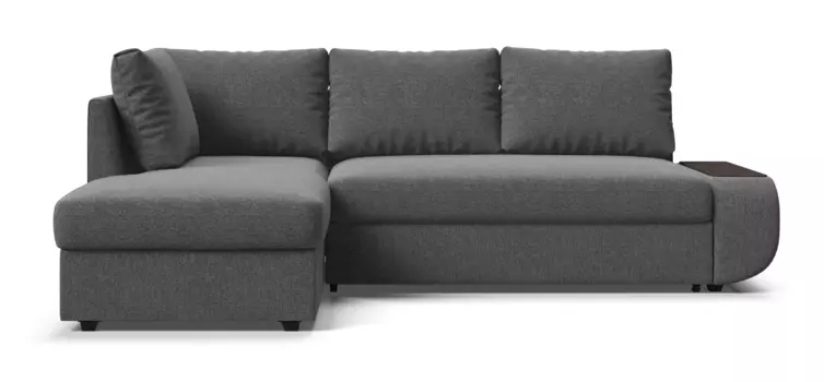 Угловой левый диван Порто рогожка Malmo серый