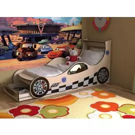 Детская кровать СлавМебель Машинка с ящиком 70x160