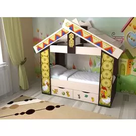 Детская кровать СлавМебель Теремок с ящиками
