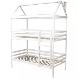 Двухъярусная кровать-домик (Можга) Красная Звезда белая