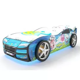 Кровать-машина Карлсон 24 «Турбо Смешарики» Синяя