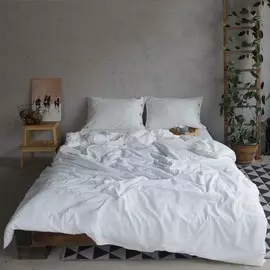 Постельное белье Этель белое, жатый хлопок
