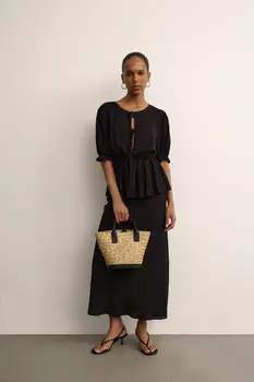 Блуза из хлопка с рукавами фонарик