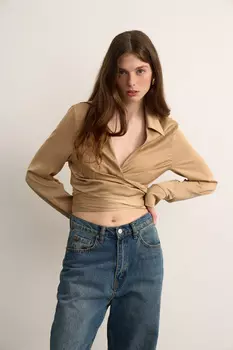 Блуза из сатина на запах