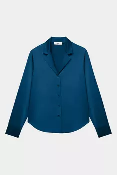 Блузка из атласа с английским воротником