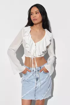 Блузка из шифона с воланом