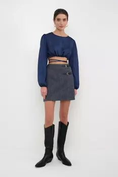 Блузка из шифона укороченная с завязками