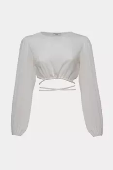 Блузка из шифона укороченная с завязками