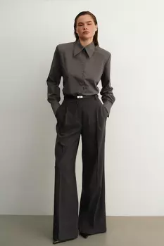 Брюки из костюмной ткани со складками