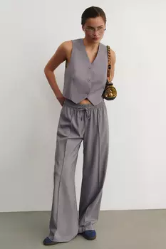 Брюки на кулиске из костюмной ткани