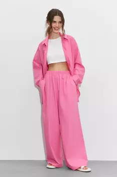 Брюки на резинке из льна